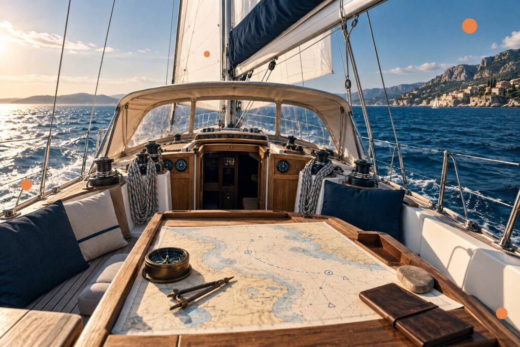 Illustration éditoriale du sujet : Il Lusso e l’Eccellenza degli Yacht Hallberg-Rassy